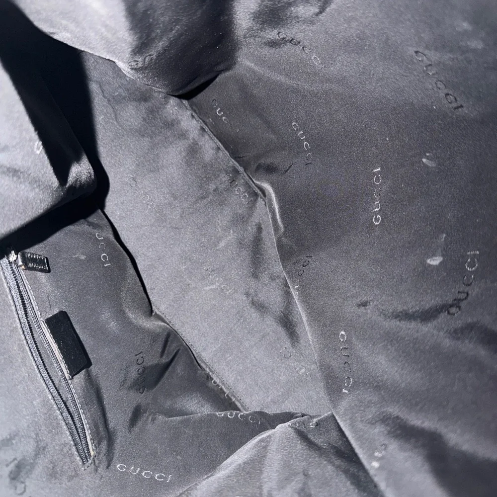 GUCCI Black Nylon Leather Hobo Bag - Picture 10 of 11